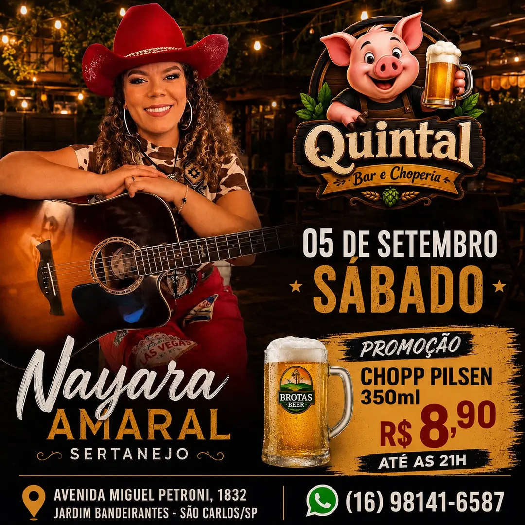 Flyer de Nayara Amaral, Andorinhas e Trió Paradá
