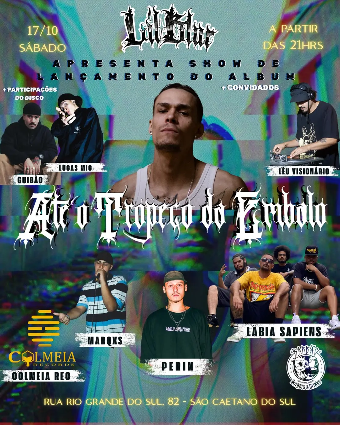 Flyer de Lukas Dazrua, Lábia Sapiens e mais 6 artistas