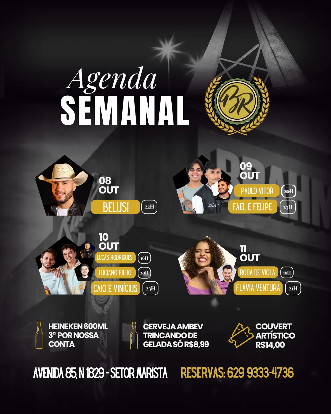 Flyer de Lucas Rodrigues, Luciano Filho e Caio e Vinícius