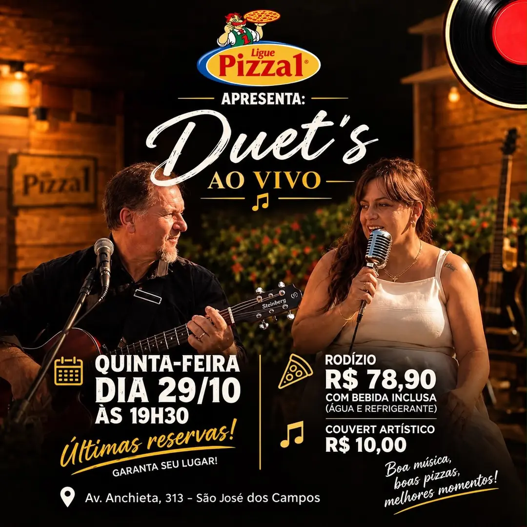 Flyer de Simone Leão (Duet's ao Vivo) e Duets
