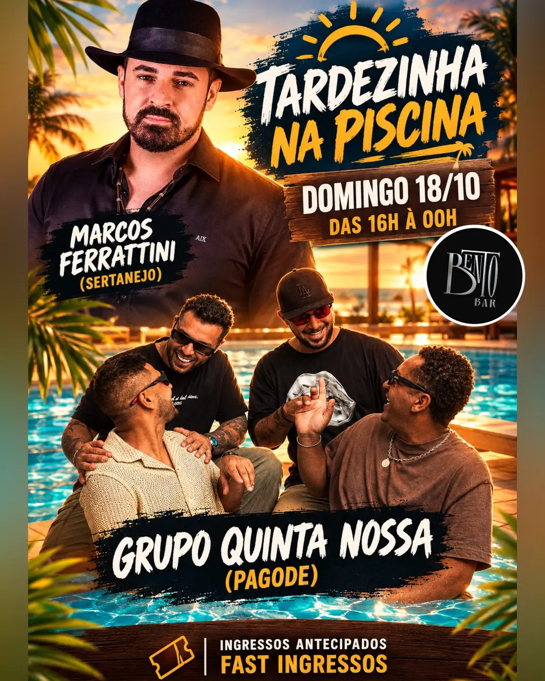 Flyer de Marcos Ferrattini e Grupo Quinta Nossa