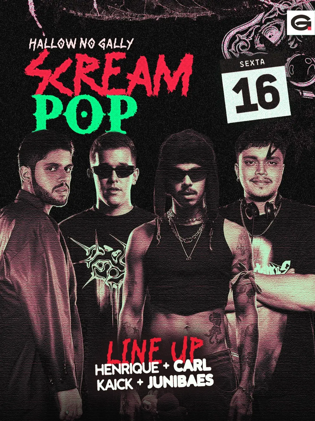 Flyer de Henrique, Carl, Kaick e Junibaes