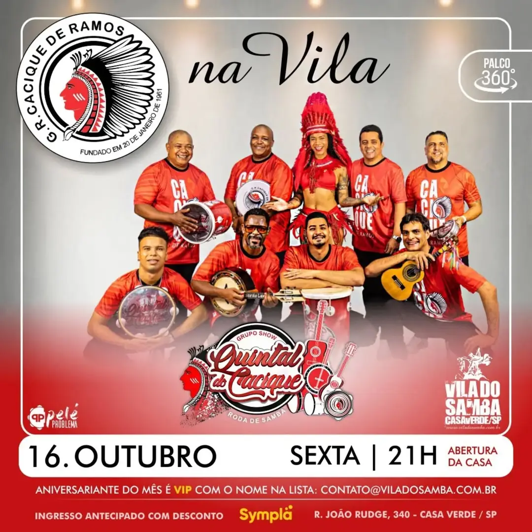 Flyer de Grupo Quintal do Cacique e DJ Paulo