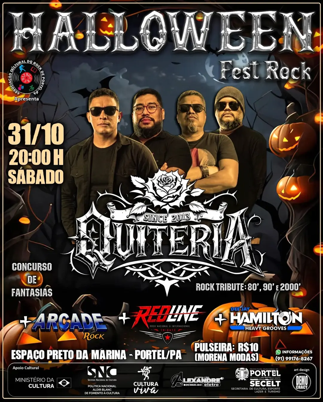 Flyer de Banda Quitéria, Arcaderockportel e mais 2 artistas