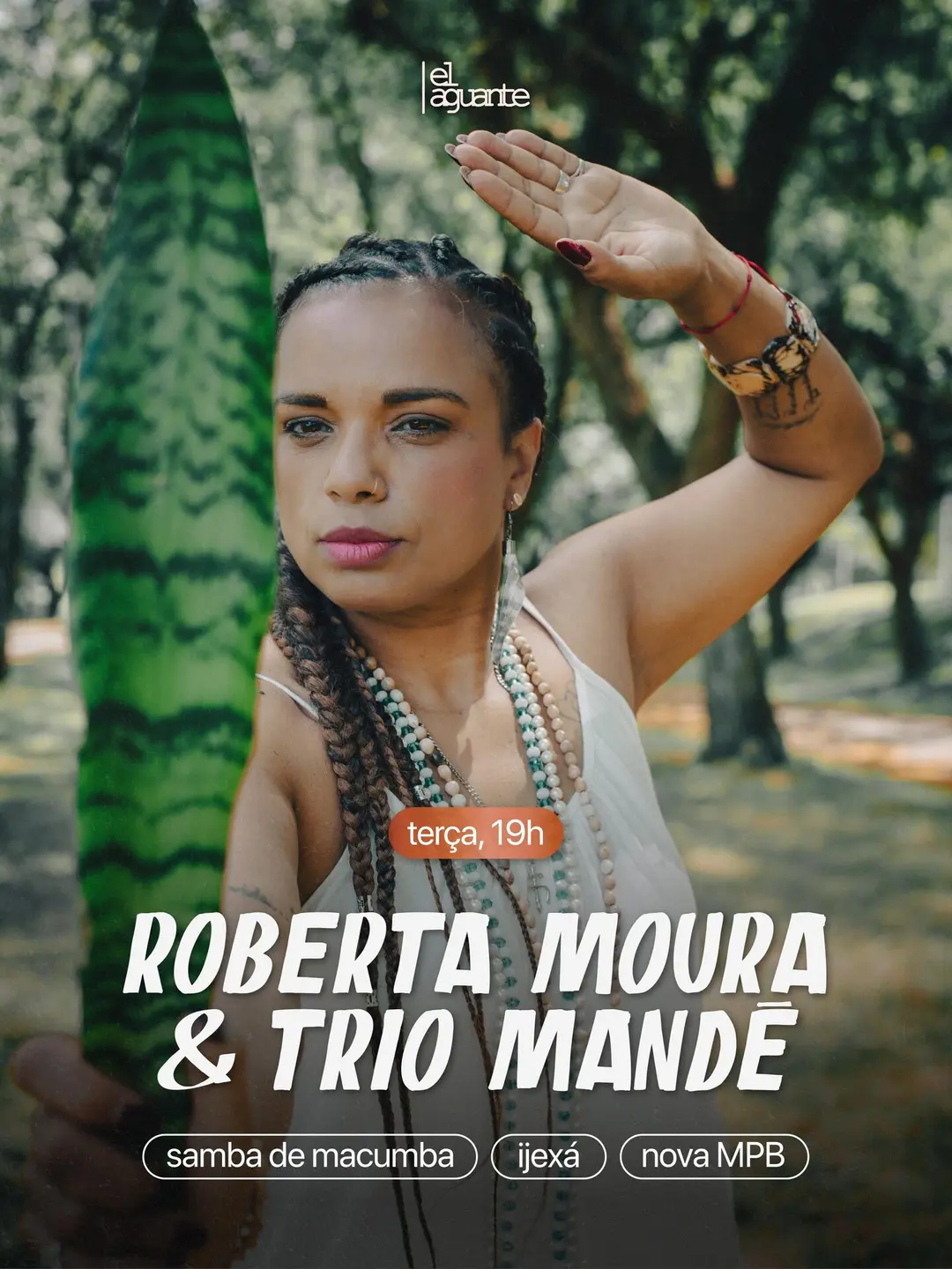 Flyer de Roberta Moura & Trio Mandê