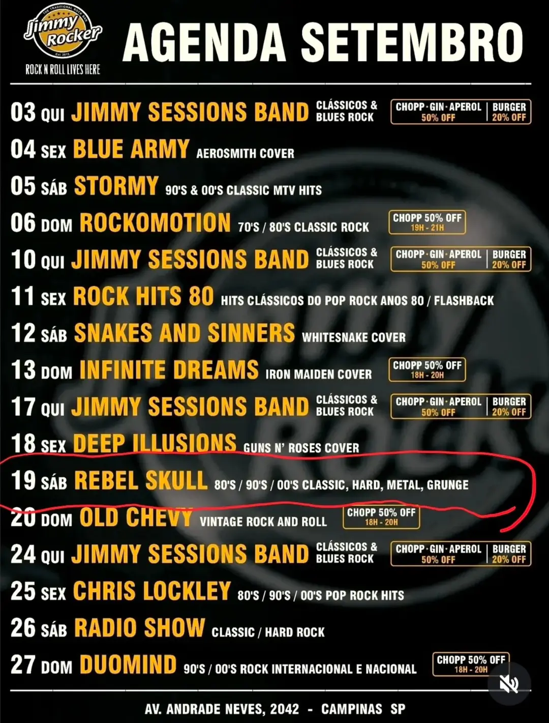 Flyer de Rebel Skull