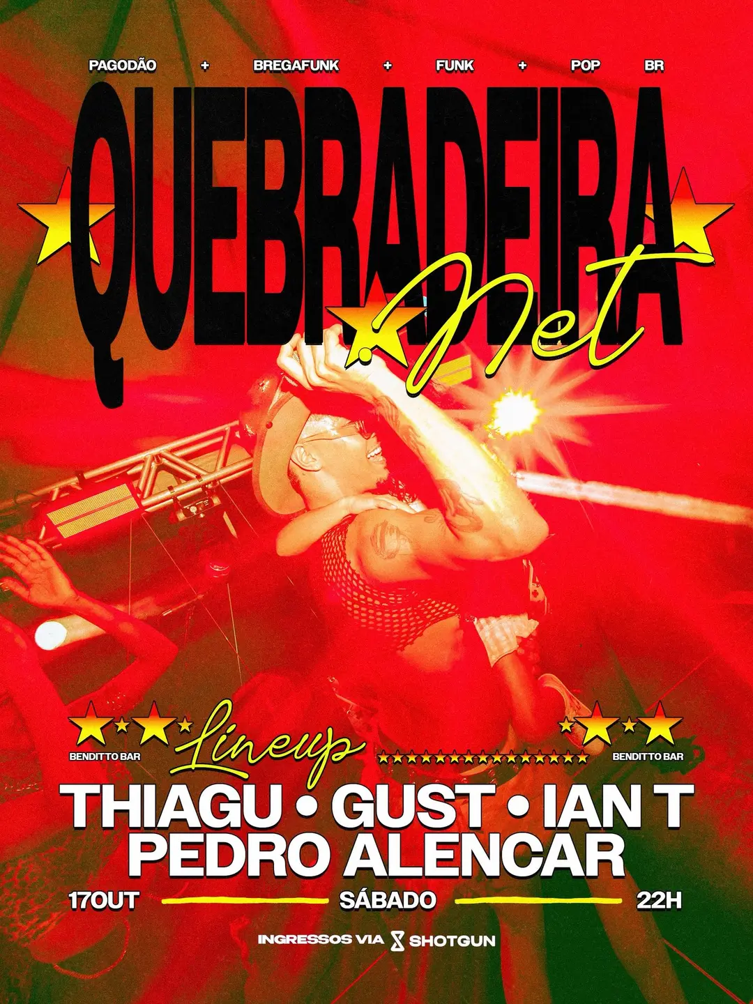 Flyer de Thiago Cosme, DJ Gust, Pedro Alencar e IAN T