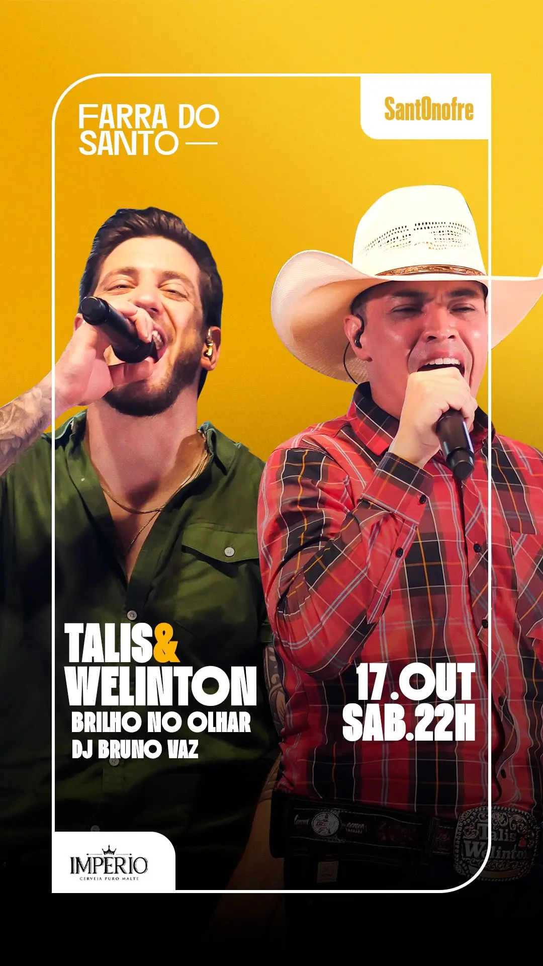 Flyer de Talis e Welinton e Brilho no Olhar
