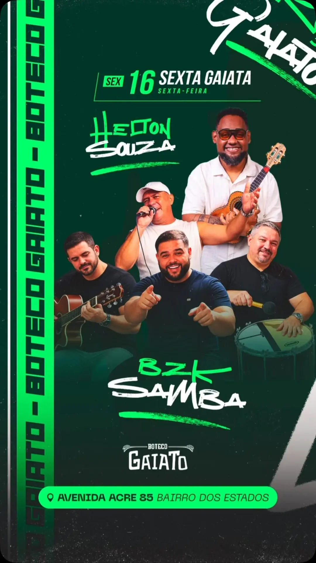 Flyer de Helton Souza e BZK Samba