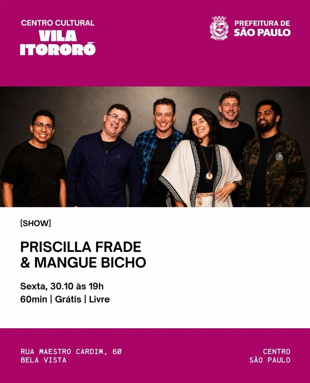Flyer de Cicinho Silva e Priscilla Frade & Mangue Bicho