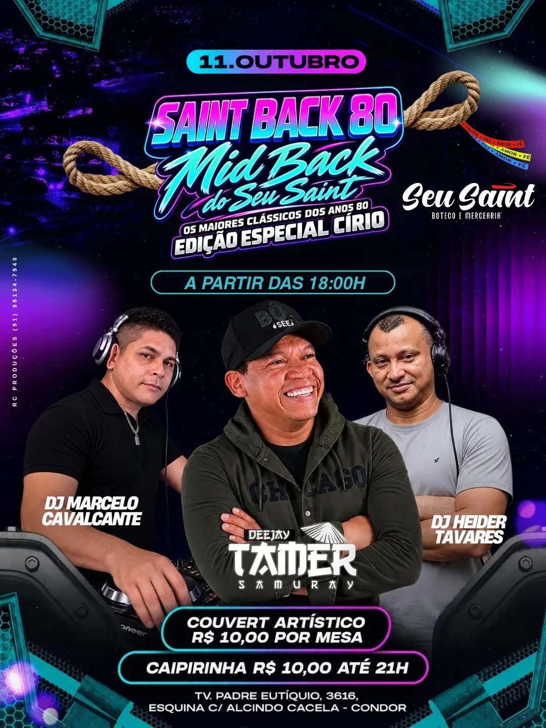Flyer de DJ Marcelo Cavalcante e mais 2 artistas