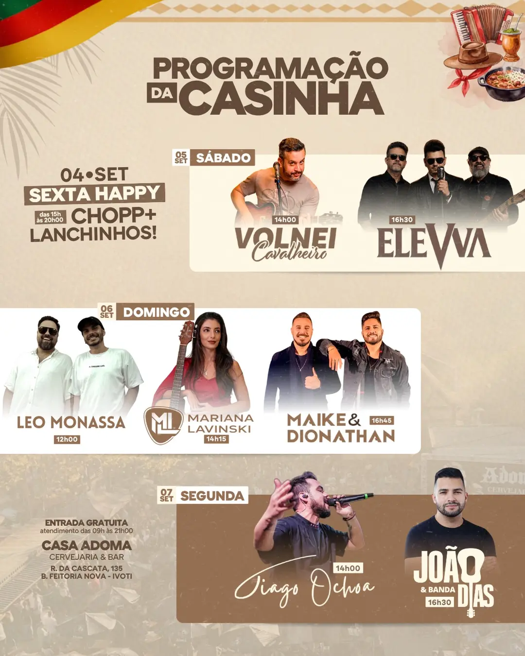 Flyer de Volnei Cavalheiro e Elevva