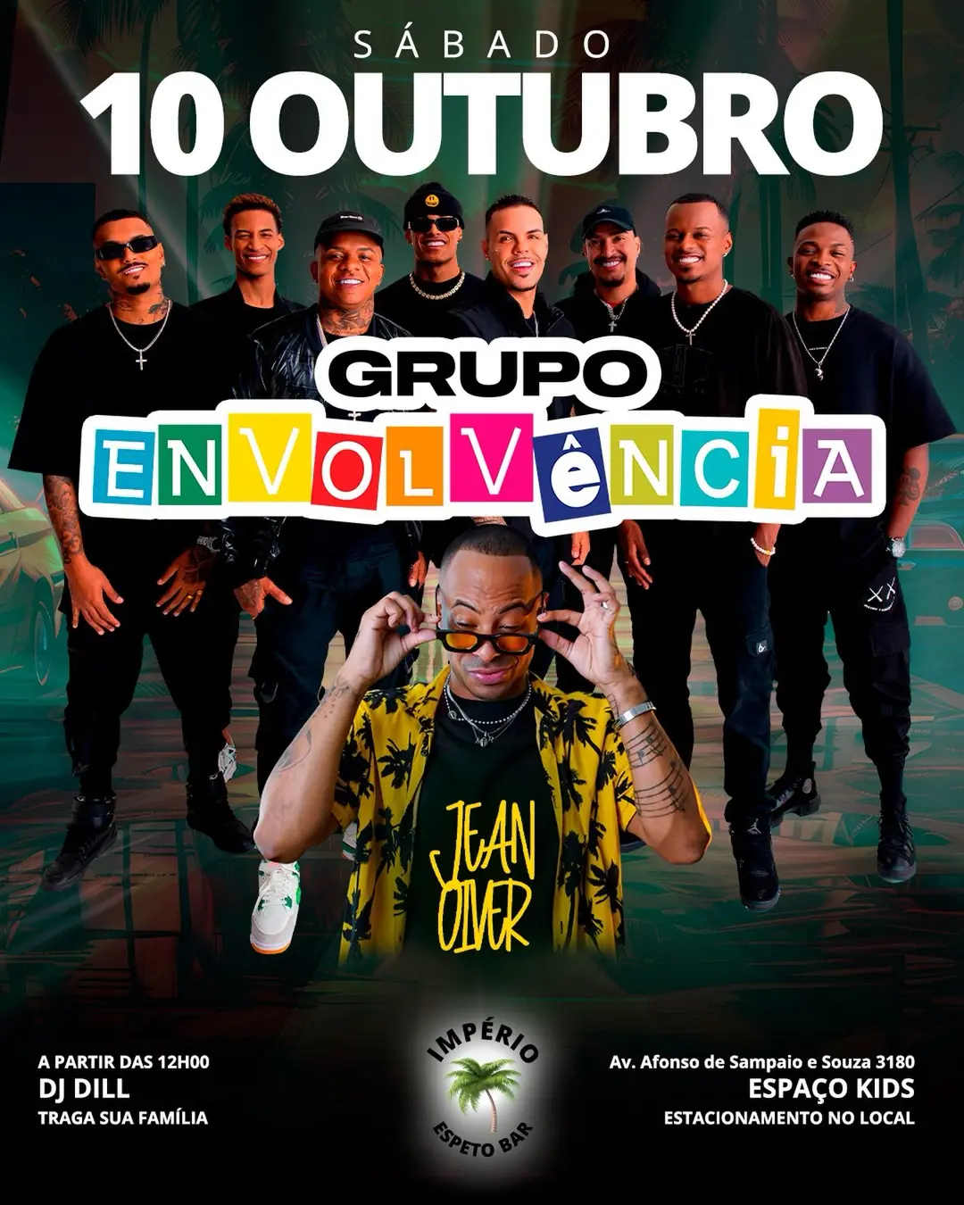 Flyer de Jean Oliver e Grupo Envolveência