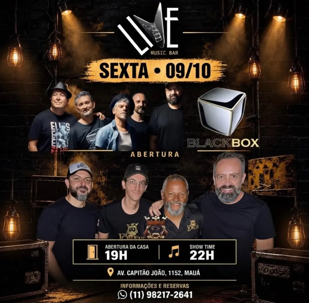 Flyer de The Lords e Black Box