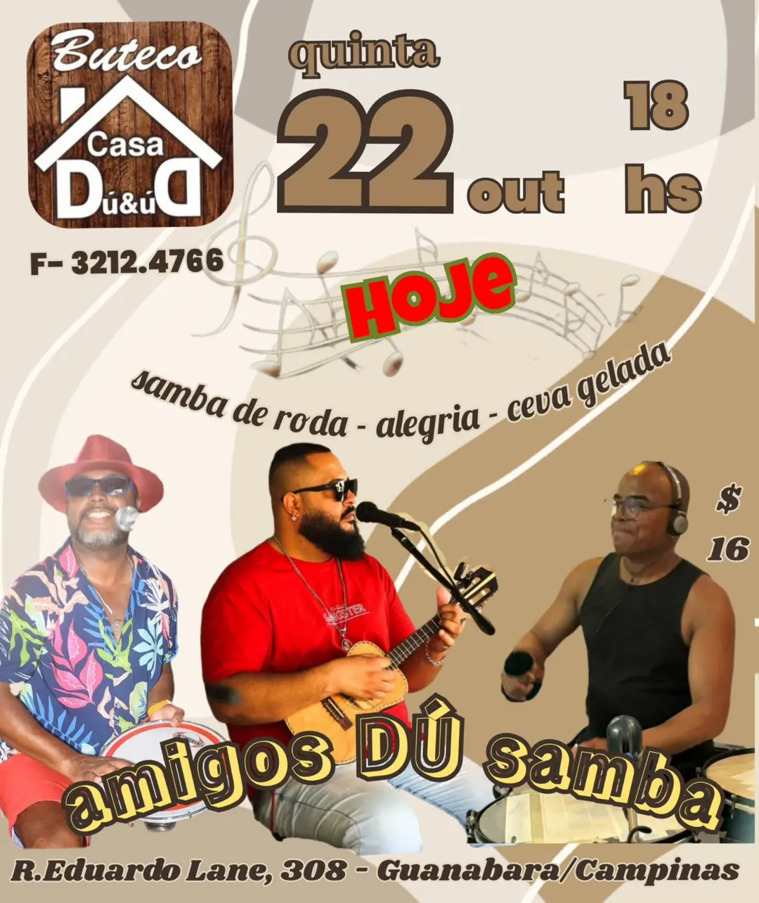Flyer de Fer do Pan, Edson Calixto e Adilson Café
