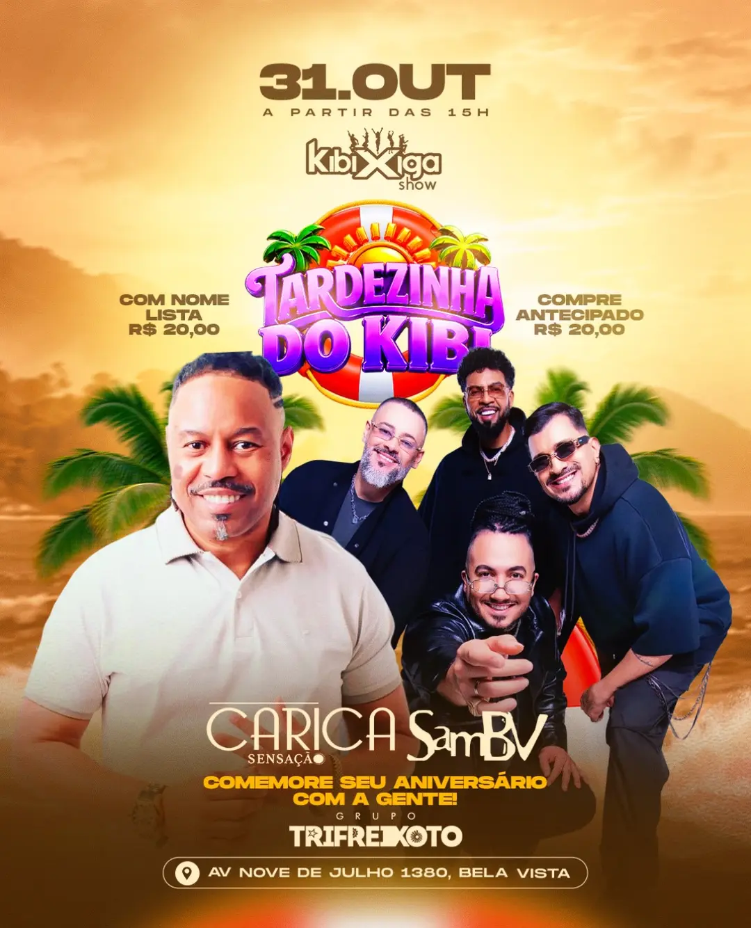 Flyer de Grupo SAMBV e Carica Sensação