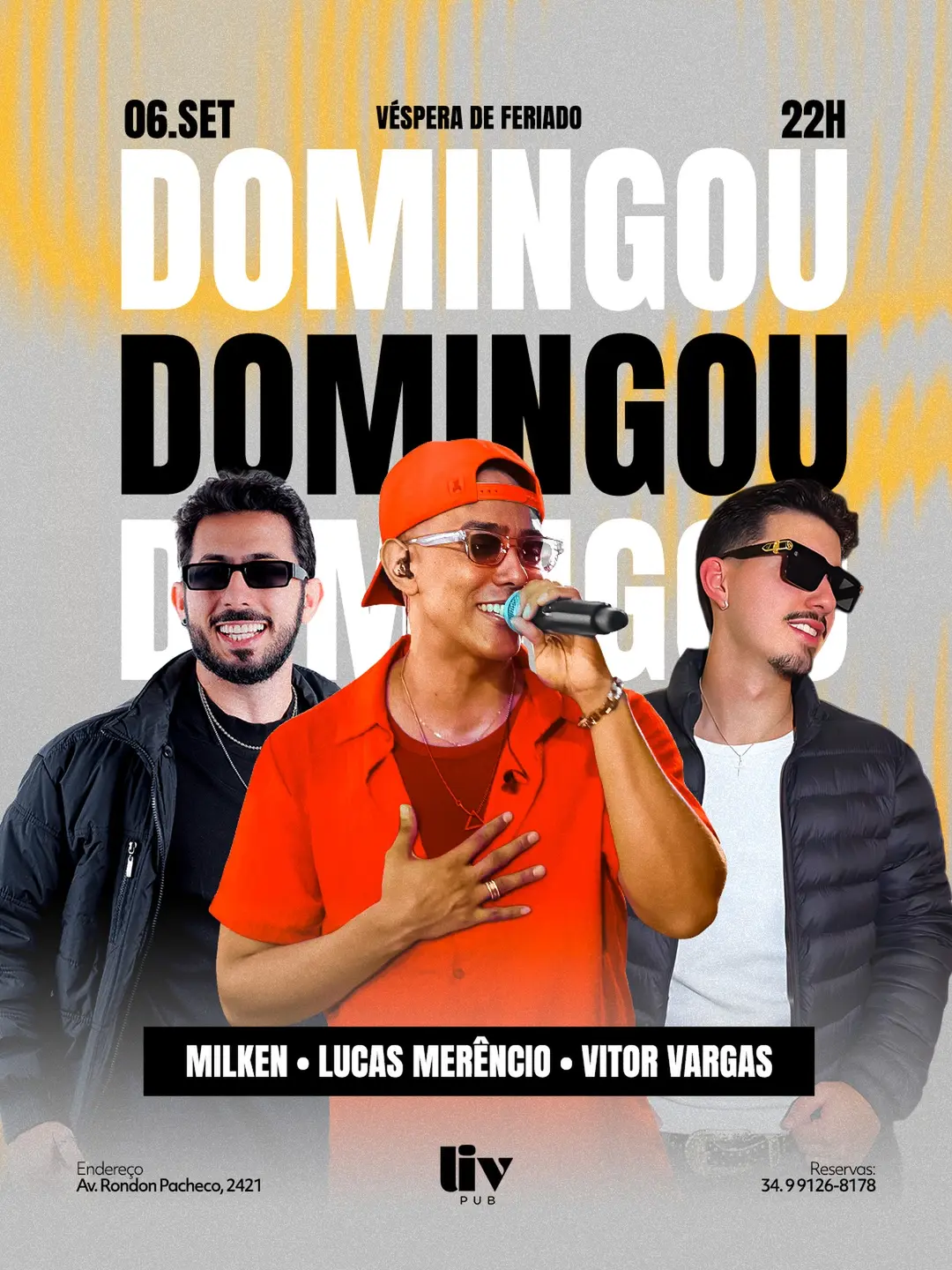 Flyer de Vitor Vargas, Lucas Merêncio e dj.milken