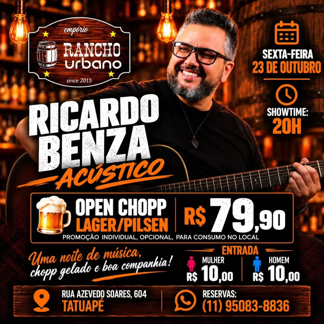 Flyer de Ricardo Benza Acústico