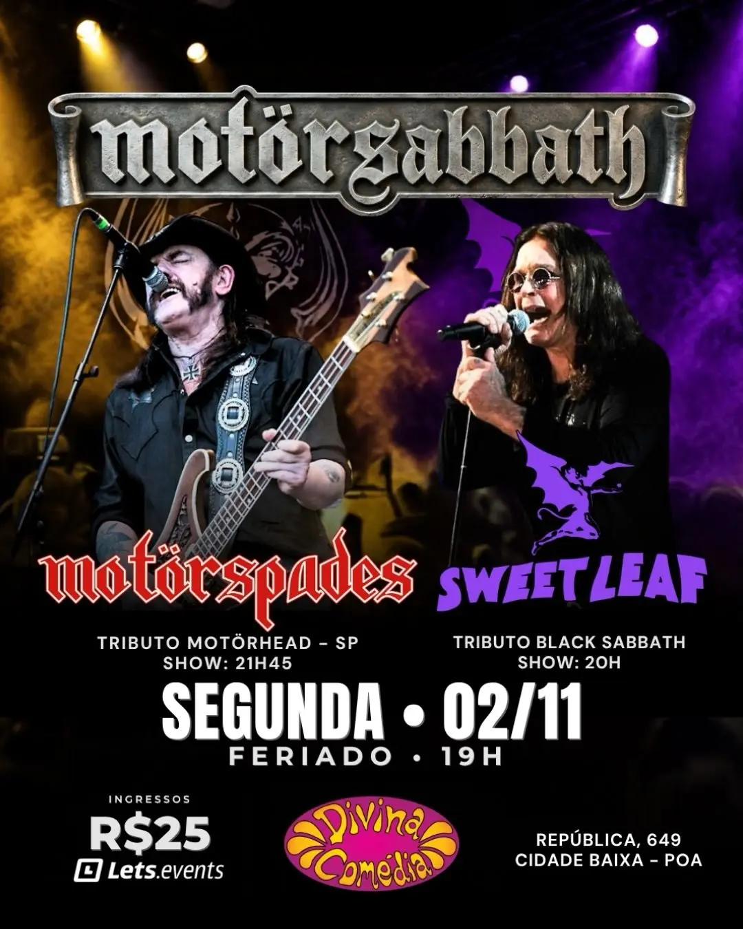 Flyer de Motörspades e Sweet Leaf