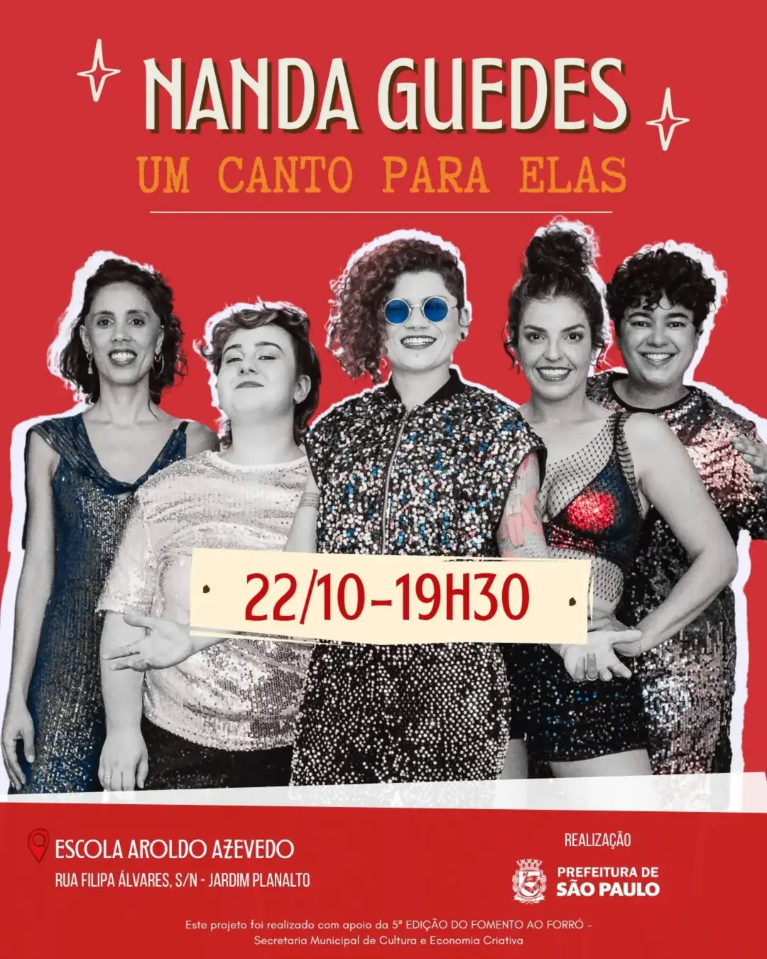 Flyer de Nanda Guedes