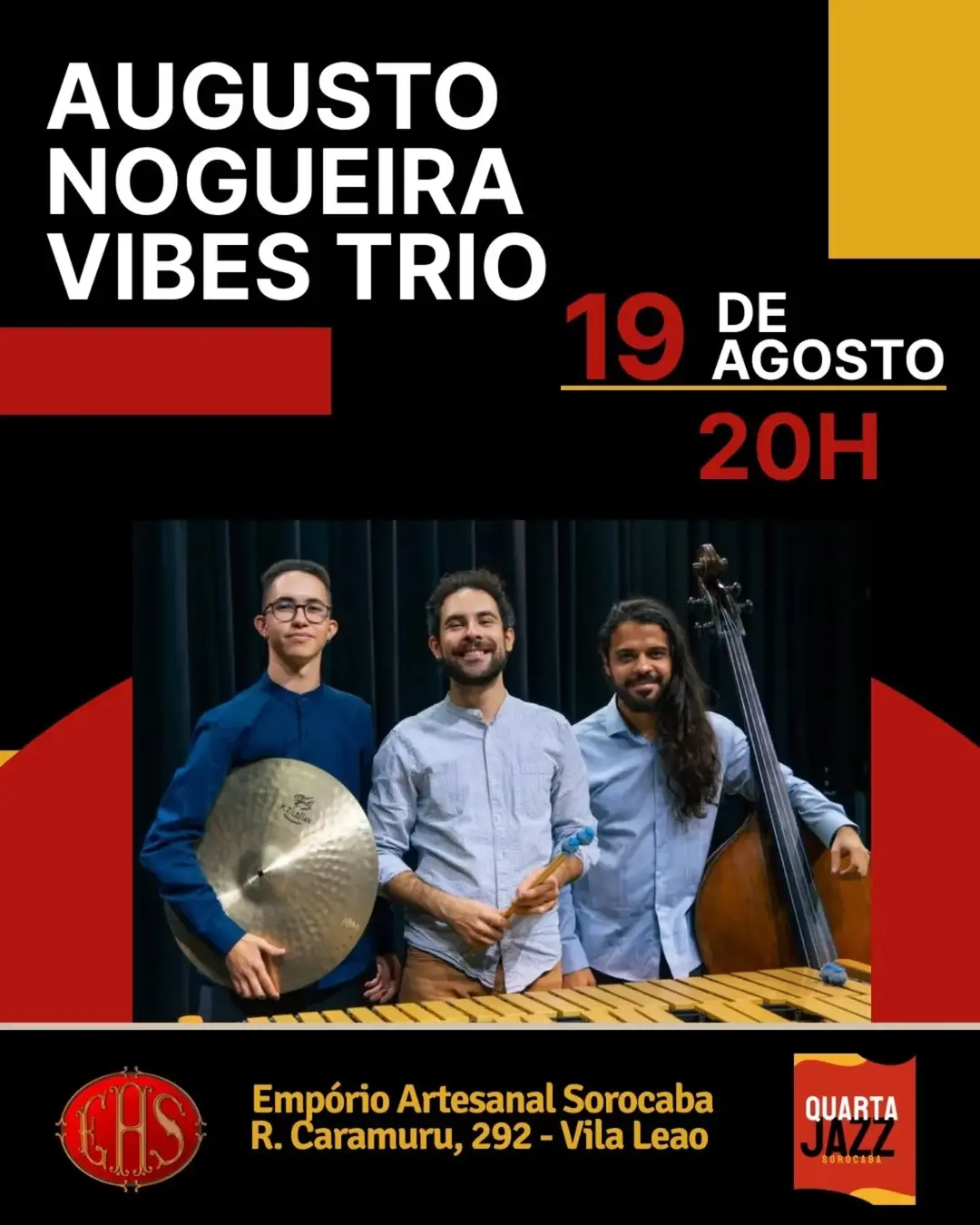 Flyer de Augusto Nogueira Vibes Trio