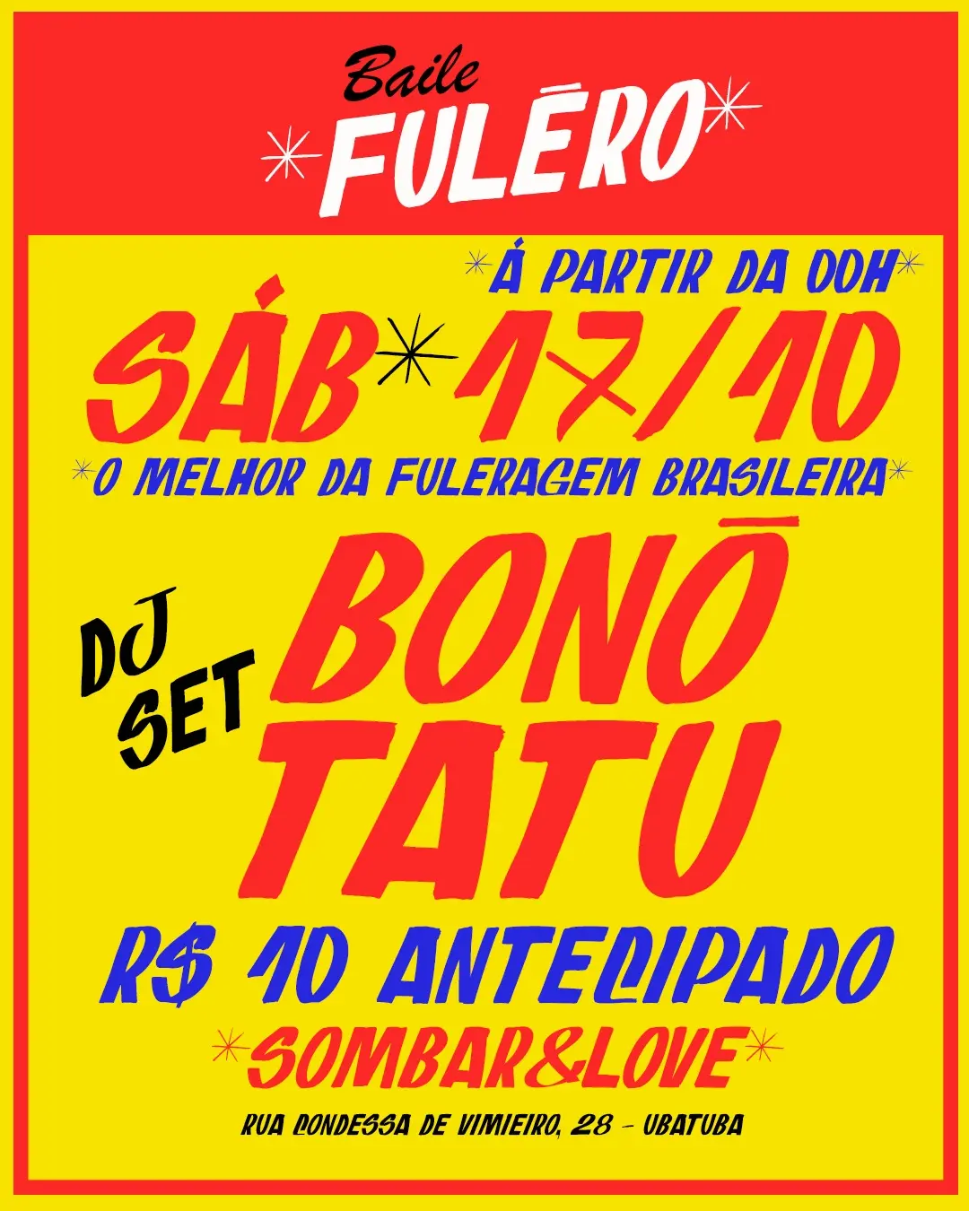 Flyer de Deejay Tatu e Bonneau Bartender