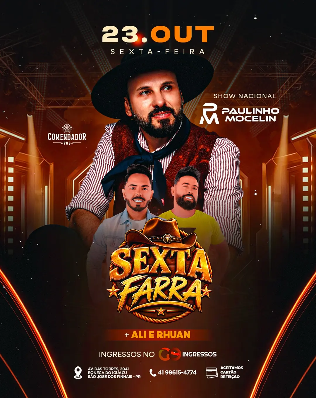 Flyer de Proibido e Perigoso e PAULINHO MOCELIN