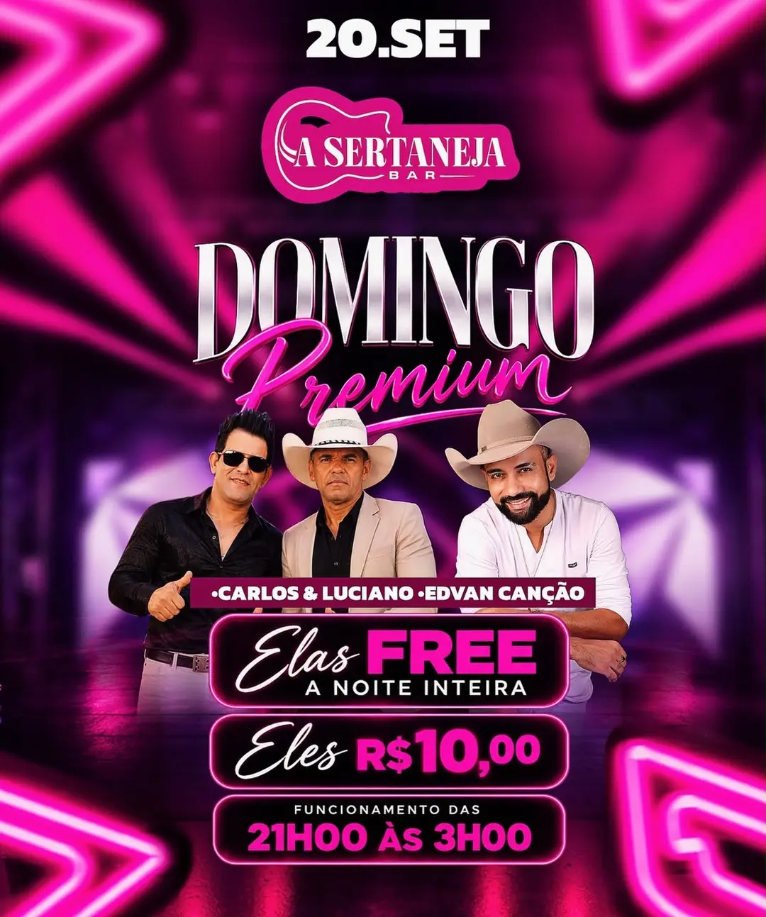 Flyer de Carlos x Luciano e EDVAN CANÇÃO