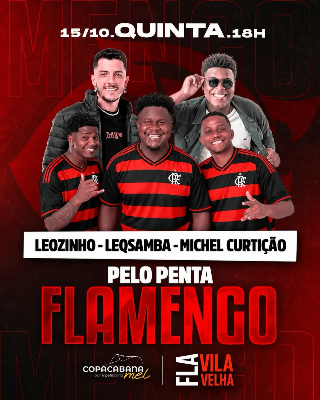 Flyer de Leozinho, Leq Samba e Michel Curtição