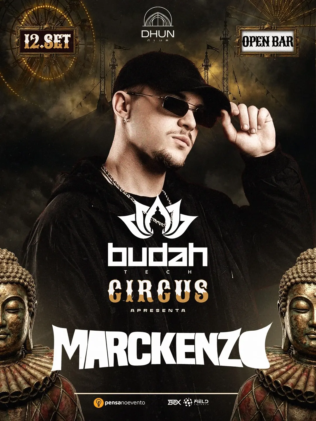 Flyer de Marckenzo, Frey, Finco, Budah Tech e mais 2 artistas