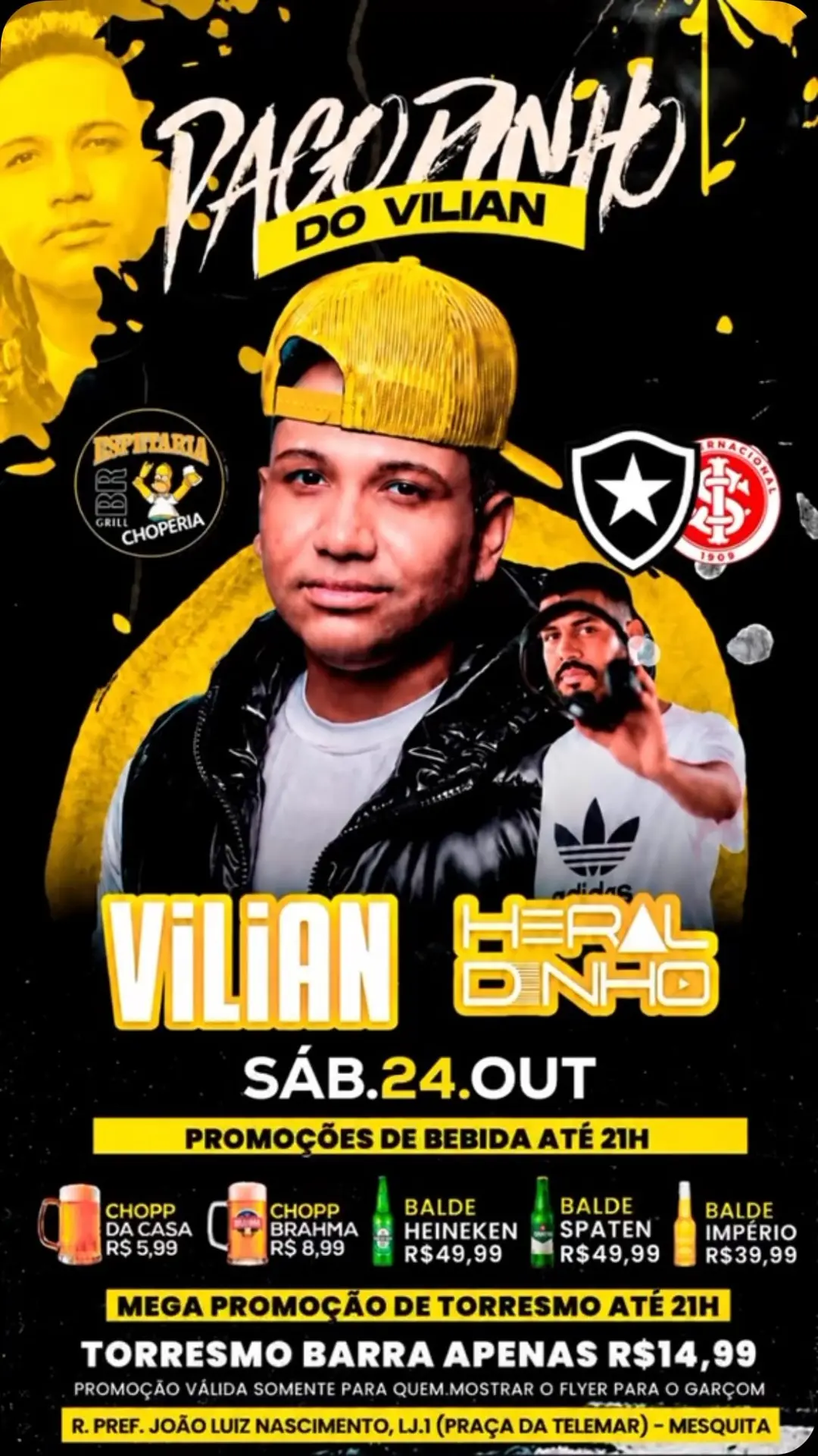 Flyer de Vilian e HERALDINHO