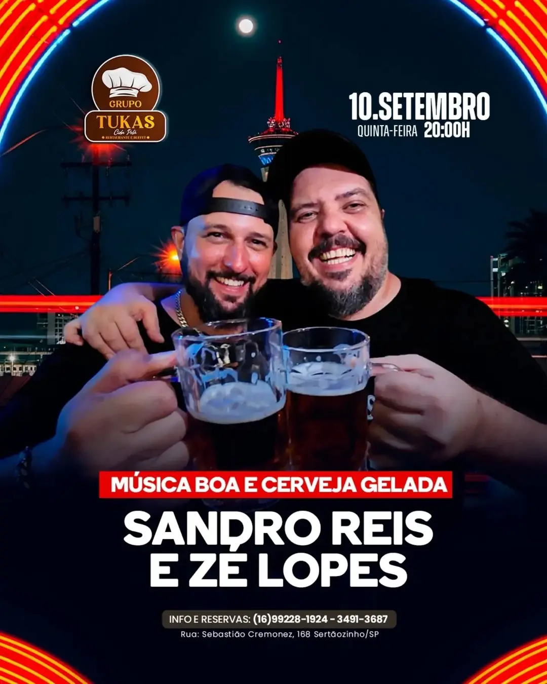 Flyer de Sandro Reis & Banda Língua de Sogra e Zé Lopes