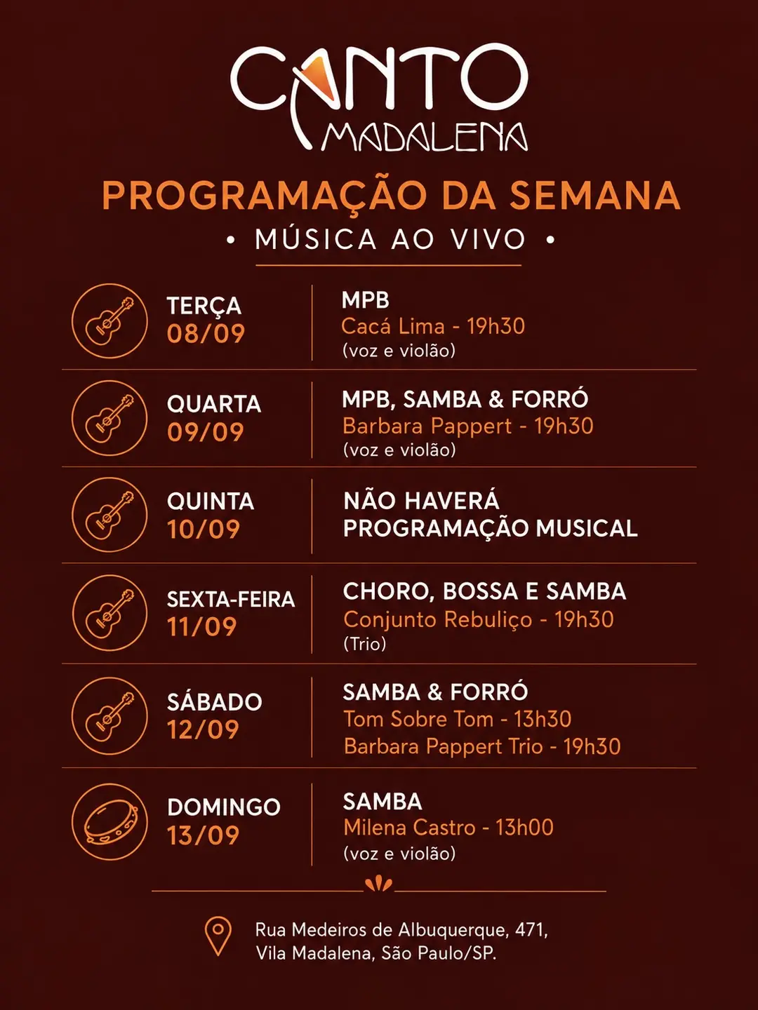 Flyer de Milena Castro