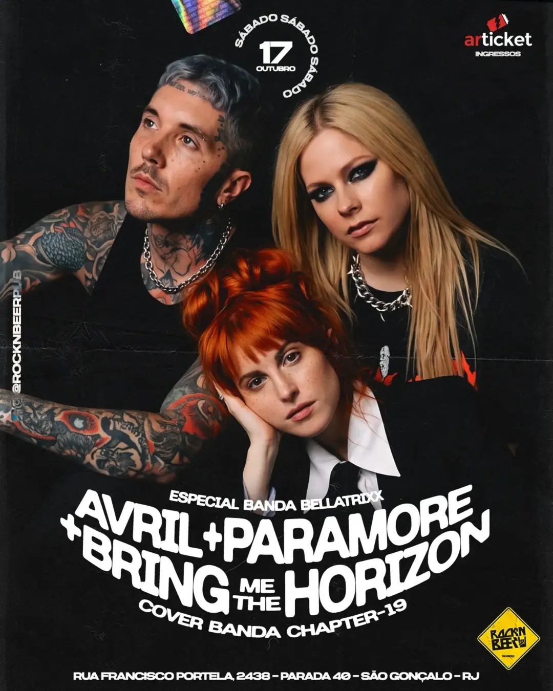 Flyer de Bellatrixx e Chapter Dezenove