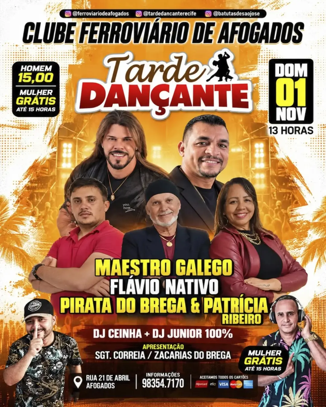 Flyer de Maestro Galego, Flávio Nativo e mais 1 artista
