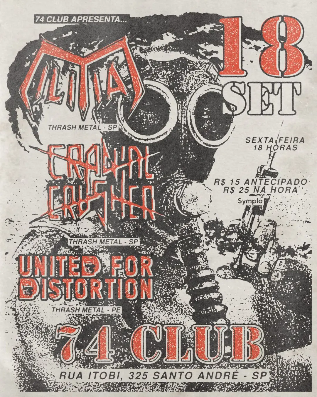 Flyer de Militia Thrash Violence e mais 3 artistas
