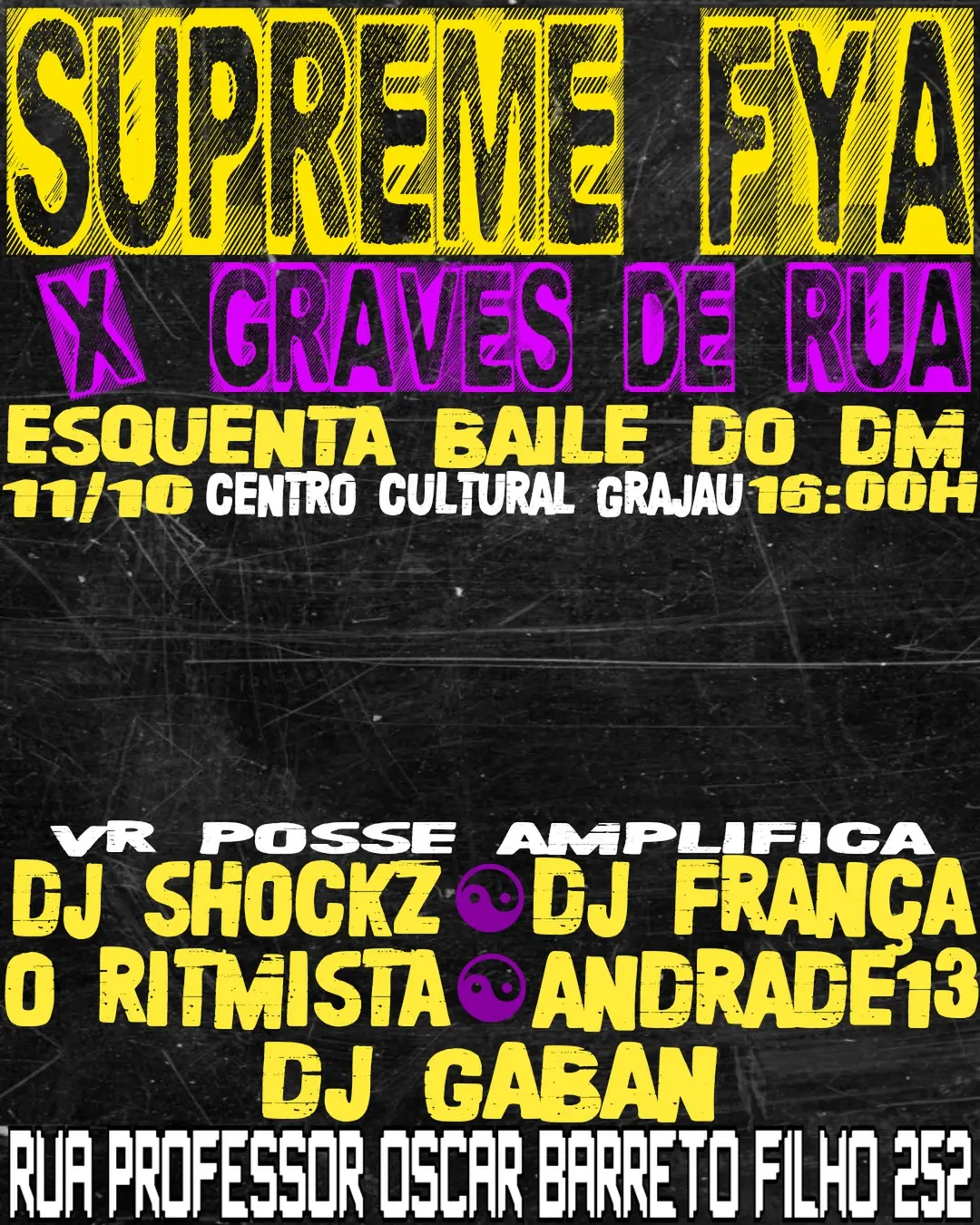 Flyer de DJ Shockz, O Ritmista, Andrade 13, França e DJ Gaban