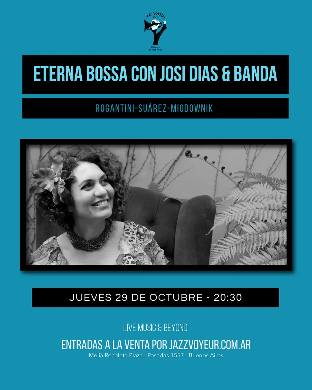 Flyer de Josi Dias, Abel Rogantini e mais 3 artistas