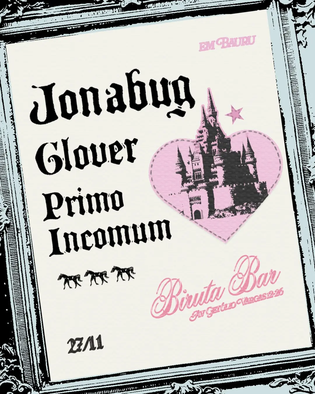 Flyer de Jonabug, Glover. e Primo Incomum