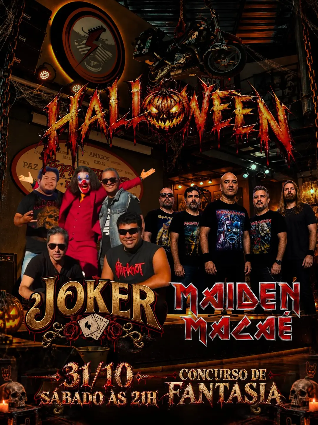 Flyer de JOKER e MAIDEN MACAÉ