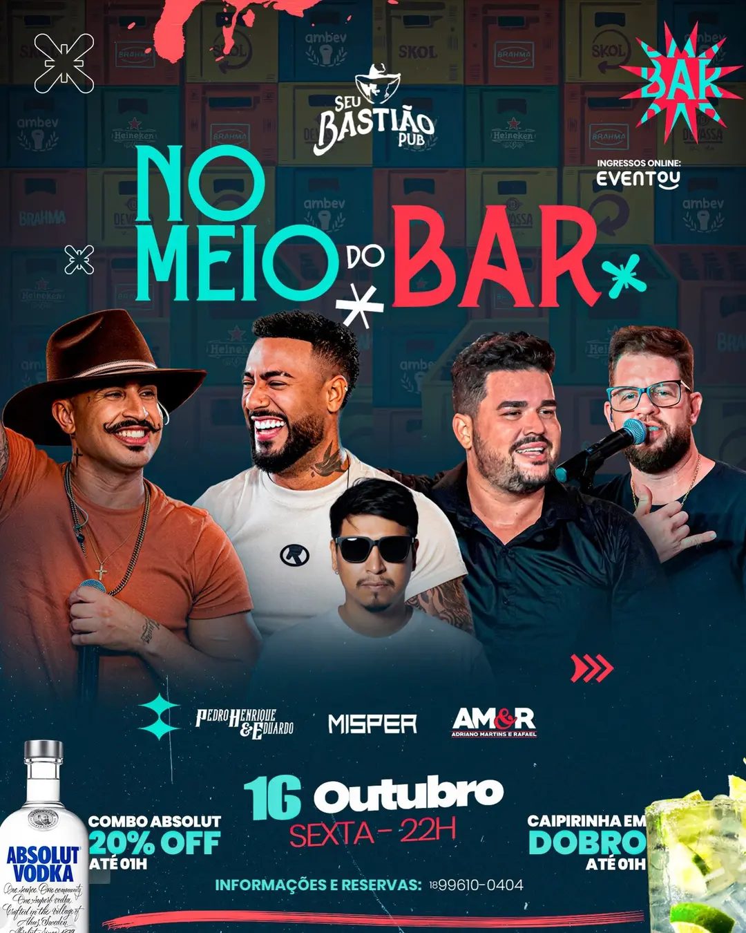 Flyer de Pedro Henrique e Eduardo, DJ Misper e AM&R