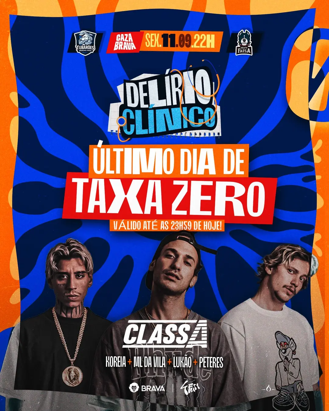 Flyer de DJ Ml da Vila, Lukão, Class A e Koreia