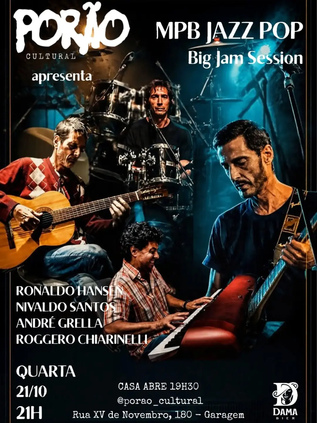 Flyer de André Grella, Ronaldo Hansen e mais 2 artistas