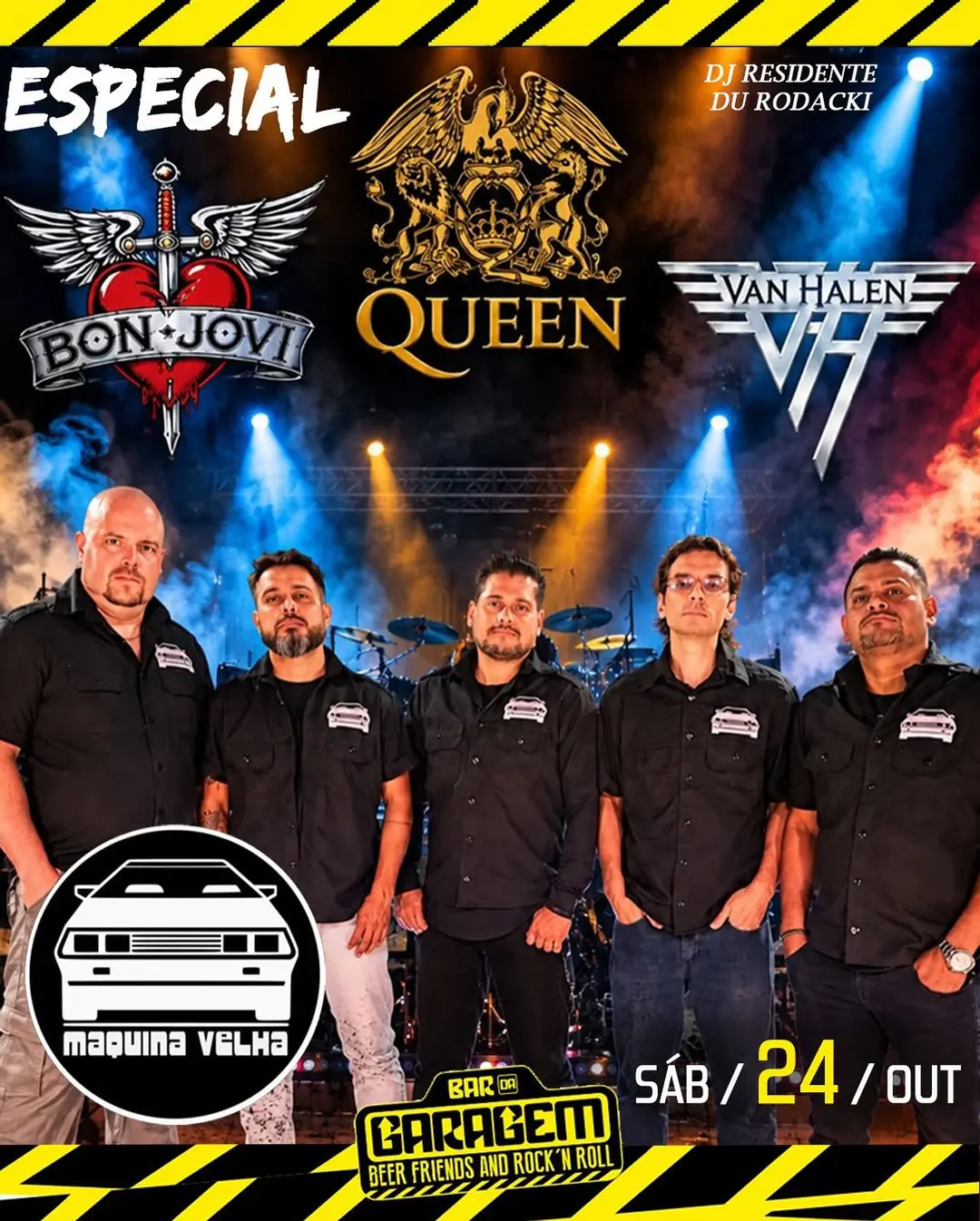 Flyer de Banda Maquina Velha e DJ Du Rodacki
