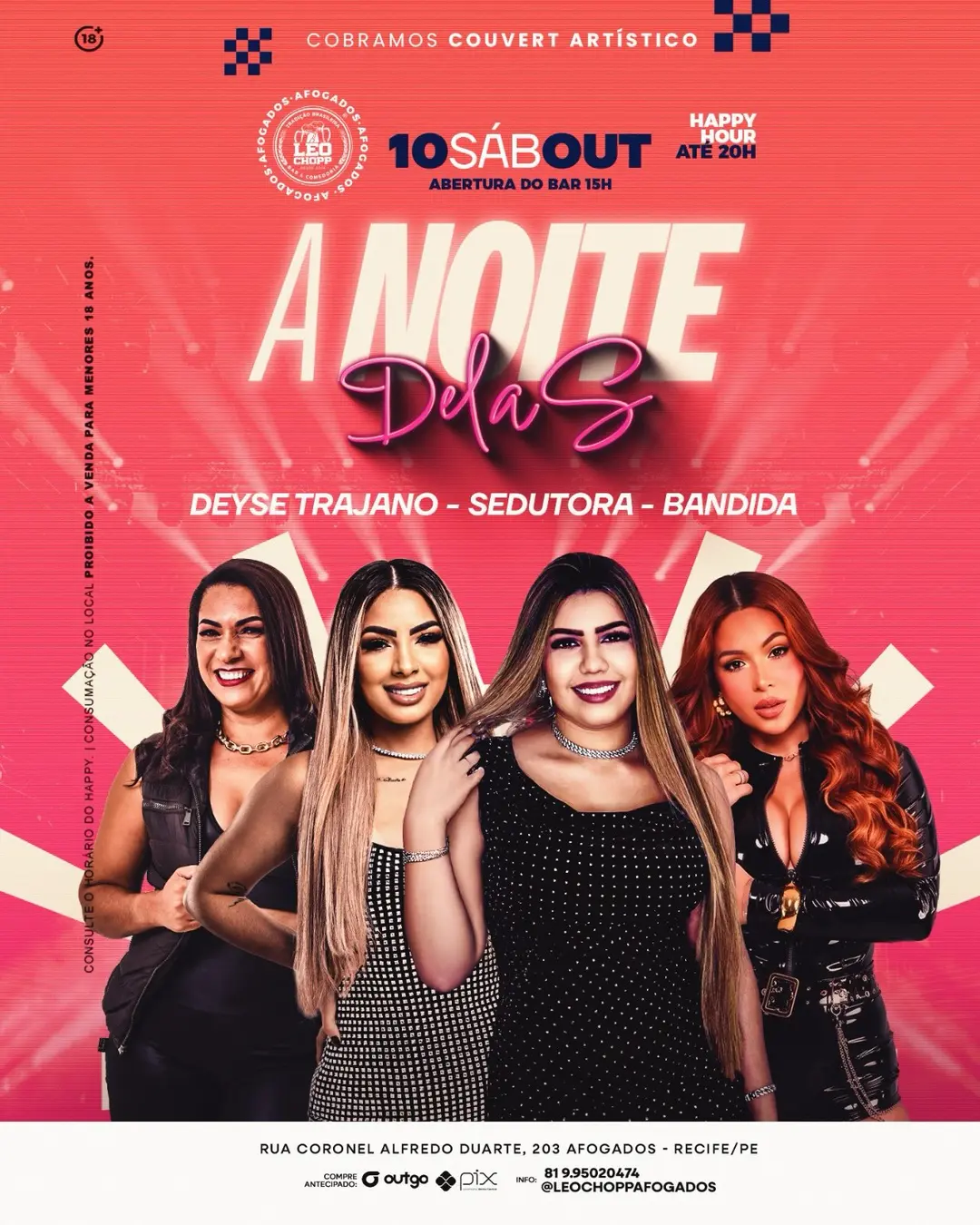 Flyer de Banda Sedutora, DEYS E TRÁJANO e BANDIDA