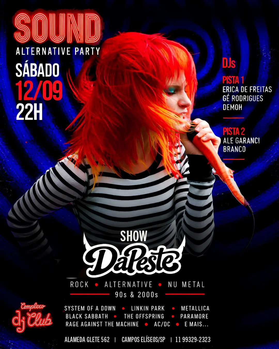 Flyer de Banda da Peste, Erica de Freitas e mais 7 artistas