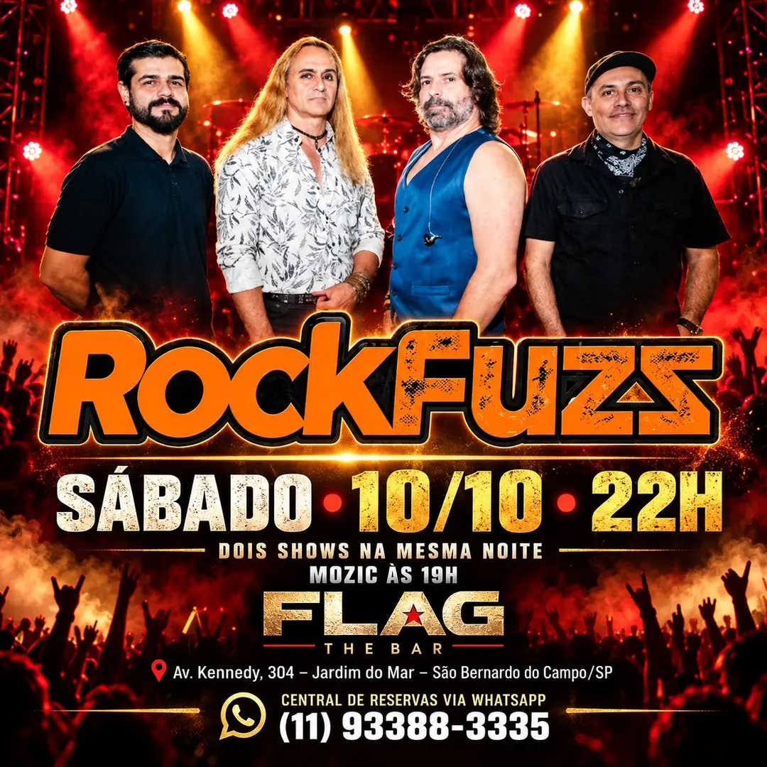 Flyer de Rockfuzz e Banda Mozic