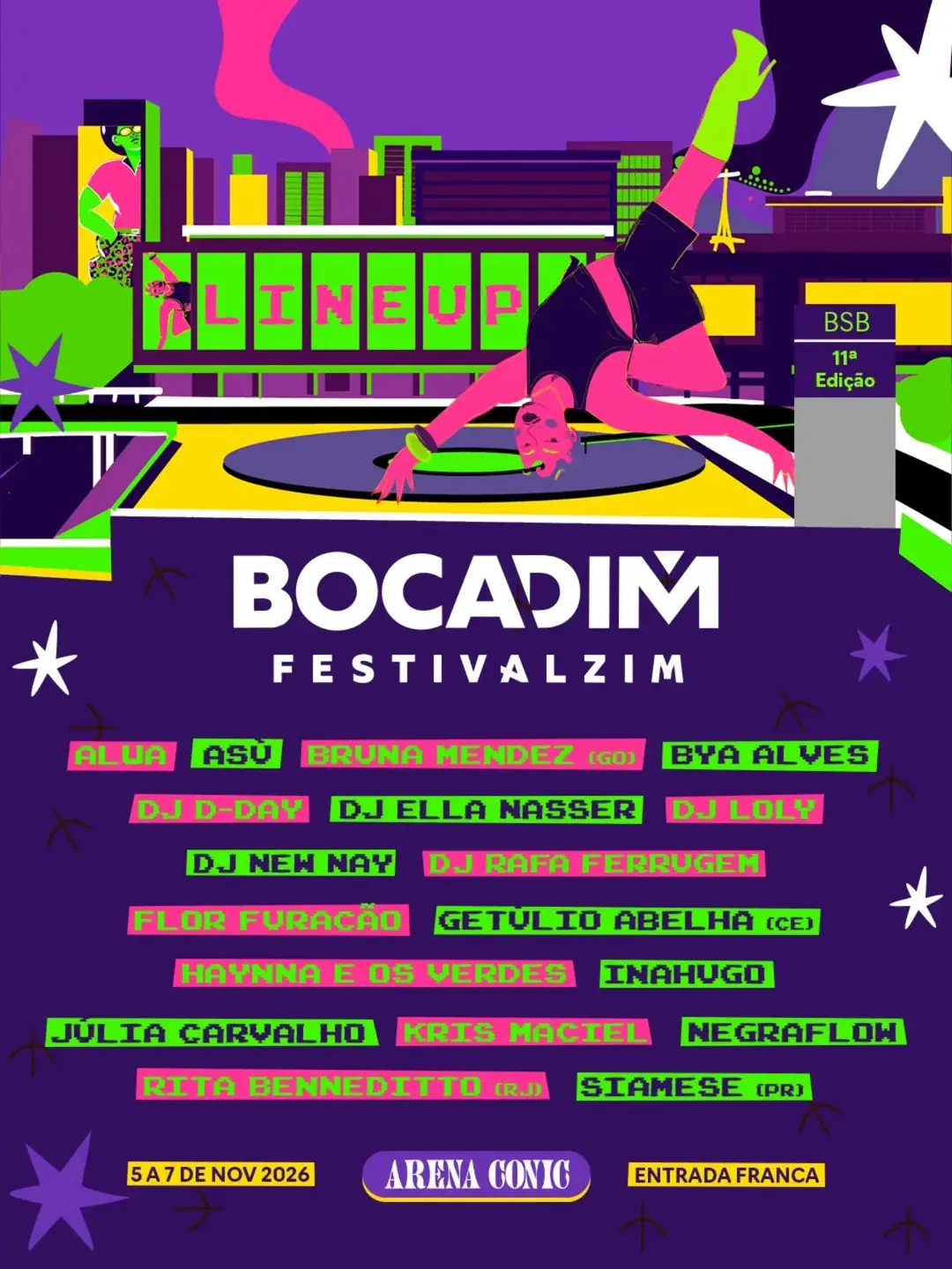Flyer de Bya Alves Cardoso, Kris Maciel e mais 17 artistas