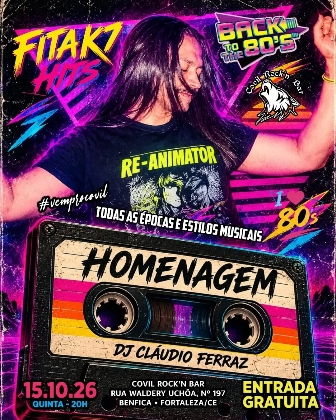 Flyer de Claudio Ferraz e Fita K7 Hits