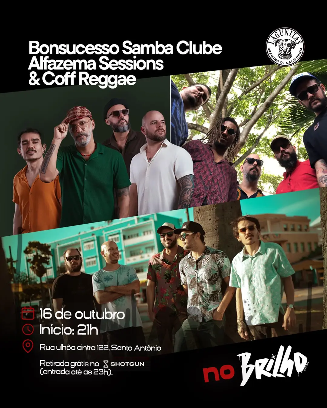 Flyer de Bonsucesso Samba Clube, Alfazema e Coff